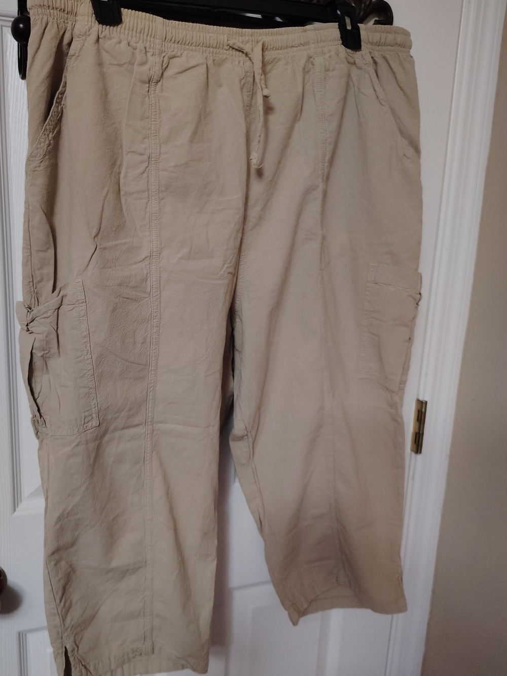 Basic Editions Women's Beige Cotton Pants